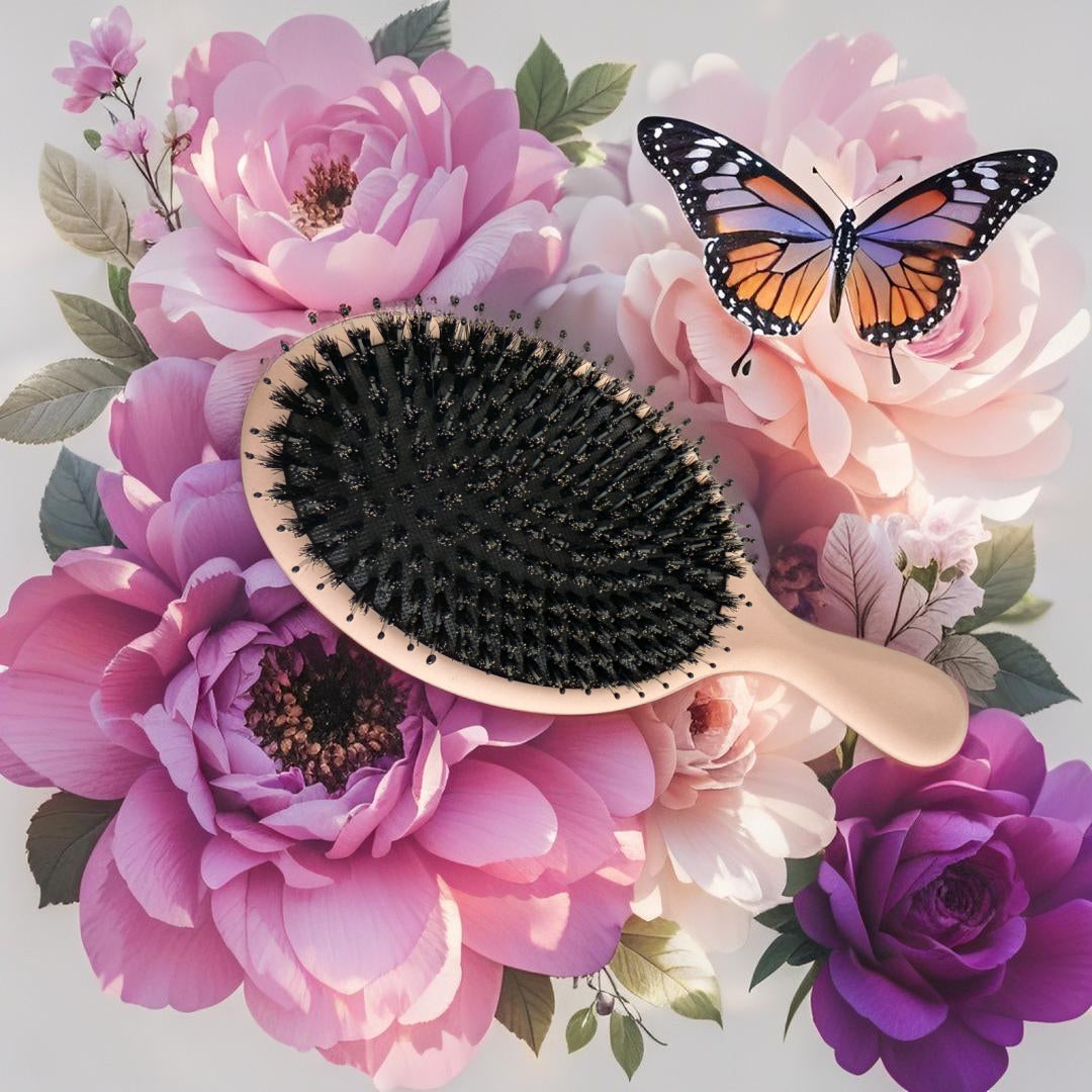 Child using pain-free detangling brush