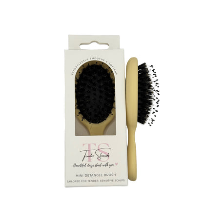 The Tender Strands Mini Detangle Brush is designed for life on the go — compact, lightweight, and gentle enough for all hair types. Slip it into your handbag, school bag, gym kit, or suitcase and enjoy smooth, tangle-free hair wherever you are.