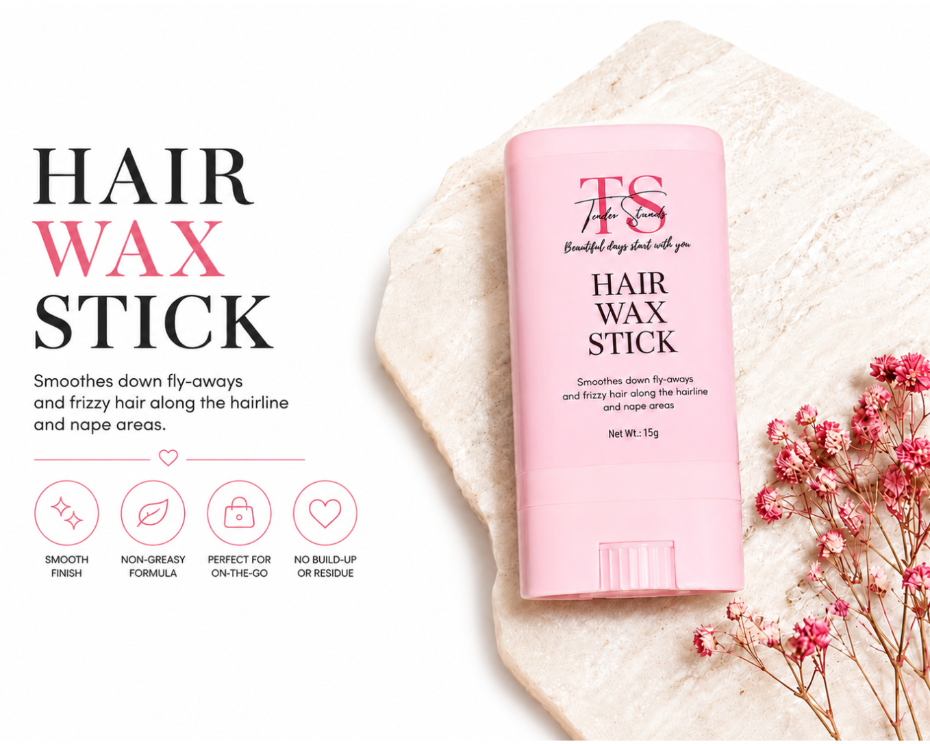✨ Tender Strands Sculpt &amp; Soothe Wax Stick
Smooth. Set. Soothe.

Tame every strand with confidence. This all-in-one wax stick is your go-to for sleek styles, polished edges, and sensory-friendly hold—without the crunch or residue.

💪 Strong Yet Flexible Hold
Perfect for slick-backs, buns, and edge control—keeps hair in place all day with a soft-touch finish.

🧴 Petrolatum
Seals in moisture and protects against dryness—ideal for sensitive scalps.

🧊 Microcrystalline Wax
Glides on smooth for effortless