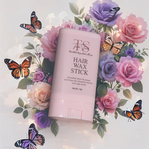 Hair wax stick with floral and butterfly design