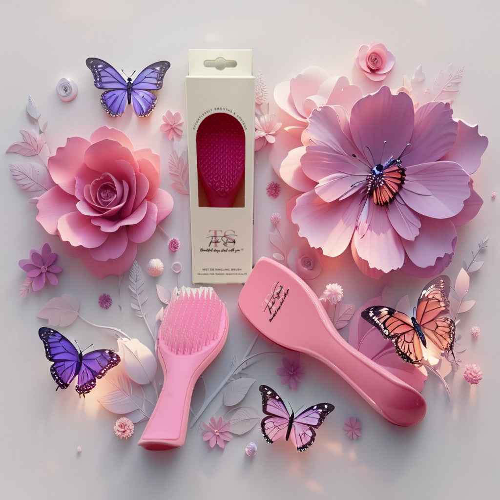 Pink detangling wet brush- best hairbrushes in australia